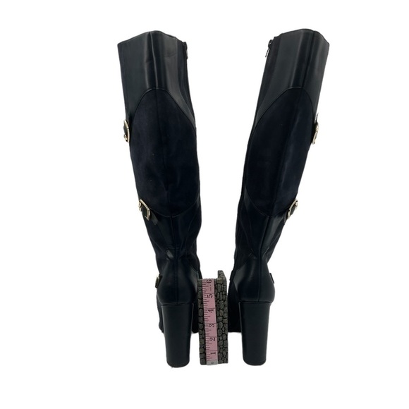 JUSTFAB Blue Yelda Buckle Tall Heeled Pointed Toe Boots Size 9.5 Women's - Picture 10 of 12